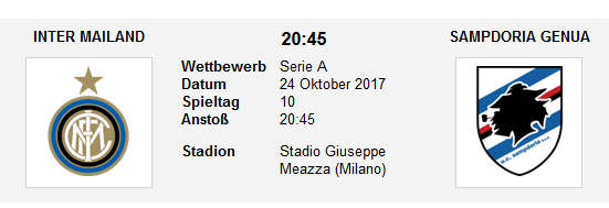 Wett Tipp Inter Sampdoria