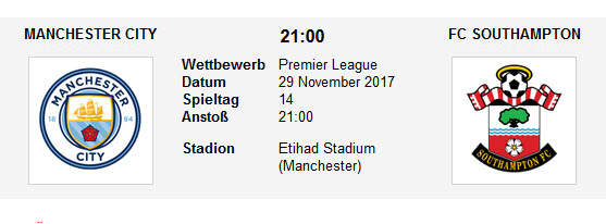 Wett Tipp Man City Southampton