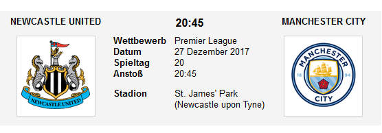 Wett Tipp Newcastle Man City