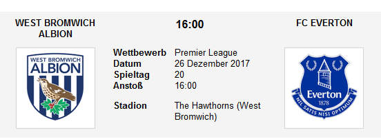 Wett Tipp WBA Everton
