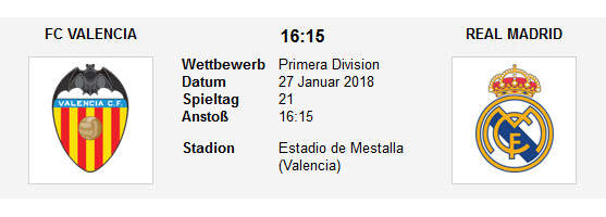 Wett Tipp Valencia Real Madrid