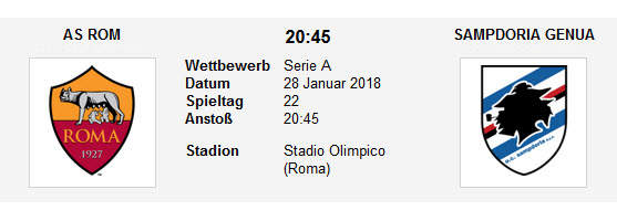 Wett tipp AS Roma Sampdoria