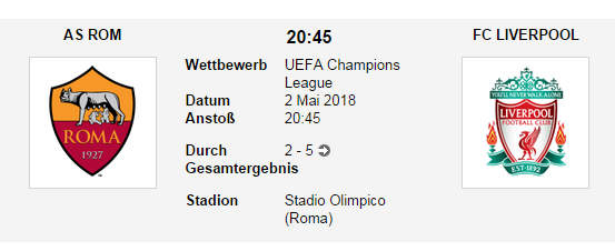 Wett Tipp AS Roma Liverpool