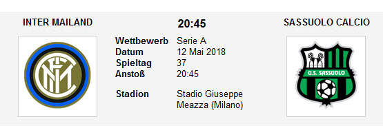 Wett Tipp Inter Sassuolo