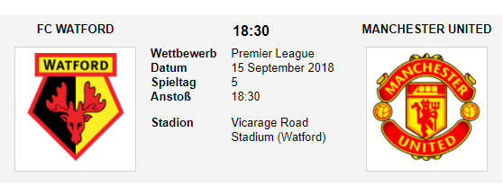 Wett Tipp Watford Man Utd 15 09 18