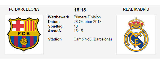 Wett Tipp Barcelona Real Madrid 28 10 18