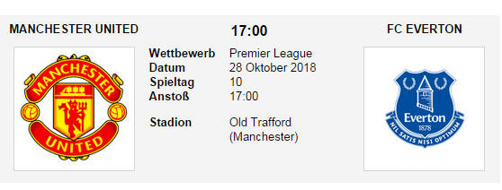 Wett Tipp Man Utd Everton 28 10 18
