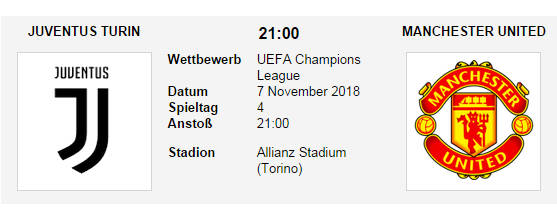 Wett Tipp Juventus Man Utd 07 11 18