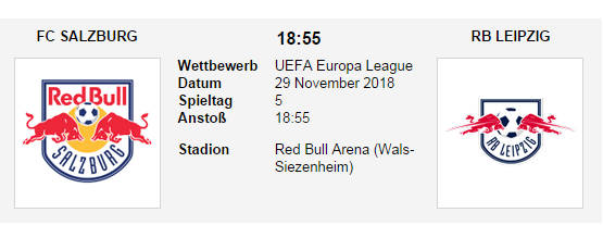 Wett Tipp RB Salzburg RB Leipzig 29 11 18