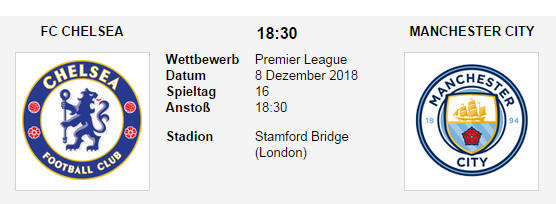 Wett Tipp Chelsea Man City 08 12 18