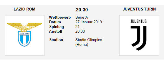 Wett Tipp Lazio Juve 27 01 19