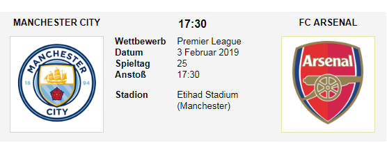Wett Tipp Man City Arsenal 03 02 19
