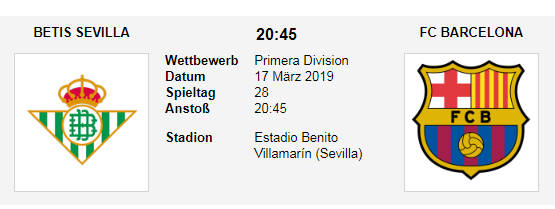 Wett Tipp Betis Barcelona 17 03 19