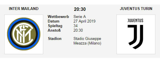 Wett Tipp Inter Juve 27 04 19