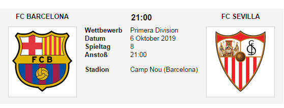 Wett Tipp Barcelona Sevilla 06 10 19