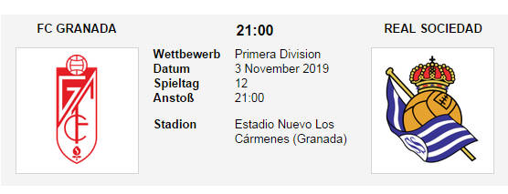 Wett Tipp Granada Real Sociedad 03 11 19