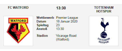 Wett Tipp Watford Tottenham 18 01 20