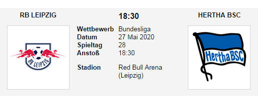 Wett Tipp RB Leipzig Hertha BSC 27 05 20