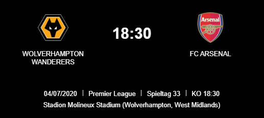 Wett Tipp Wolverhampton Arsenal 04 07 20